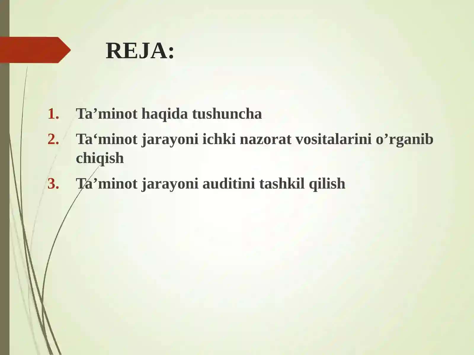 Ta’minot jarayoni auditini tashkil qilish 2