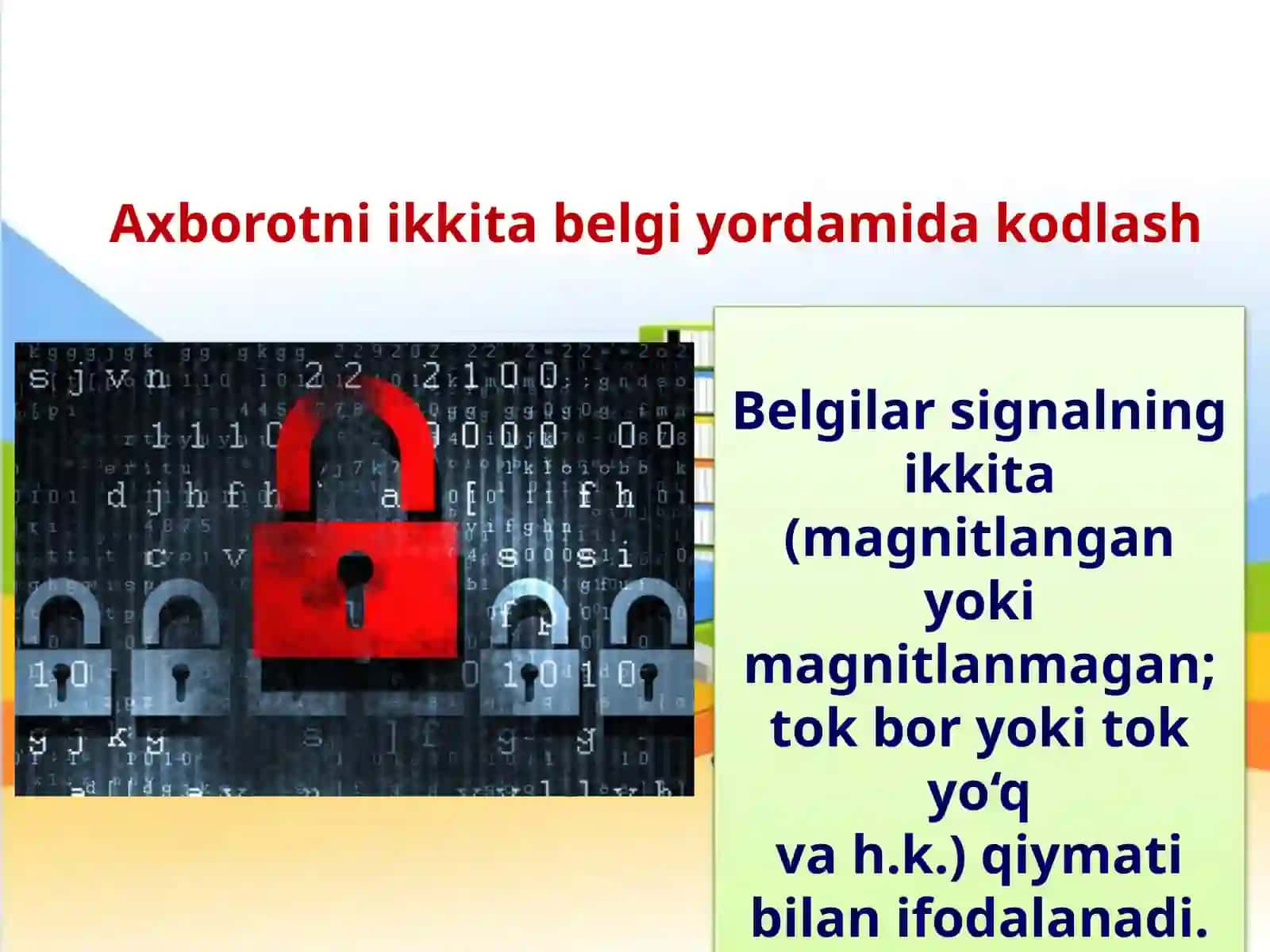 7-sinf Informatika Axborotlarning kompyuterda tasvirlanishi ochiq dars ishlanma 2