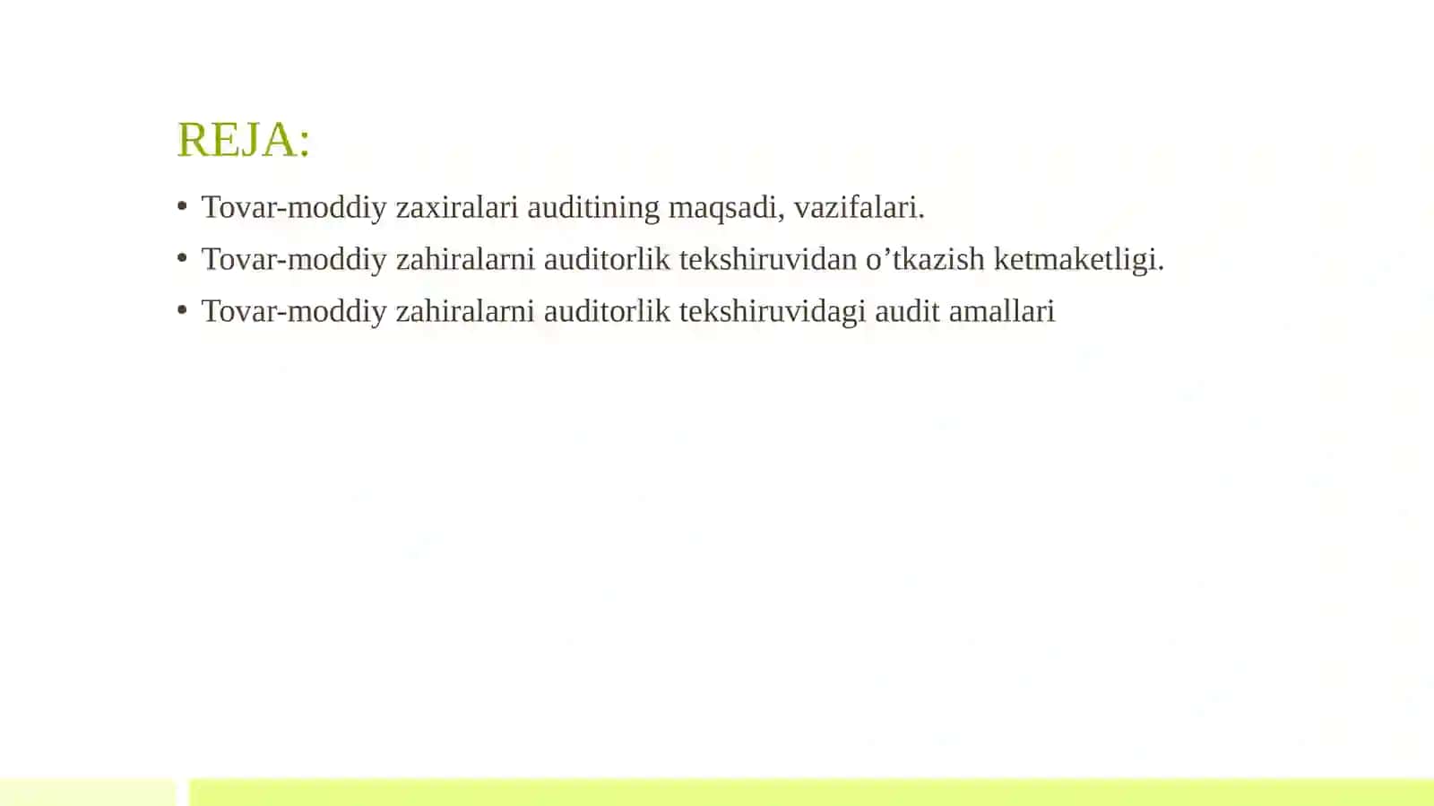 Tovar-moddiy zahiralari auditi 2