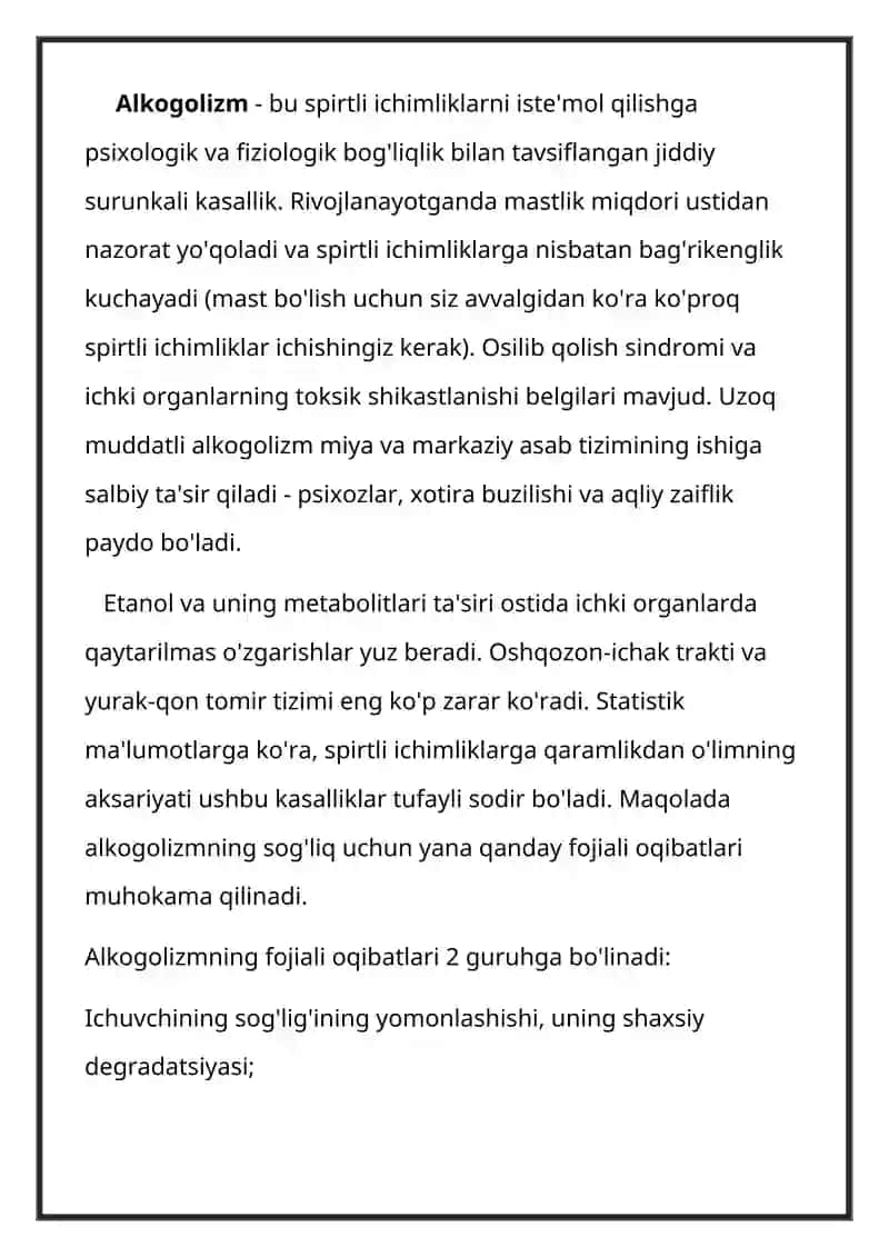 Alkogolizmning fojiali oqibatlari 2