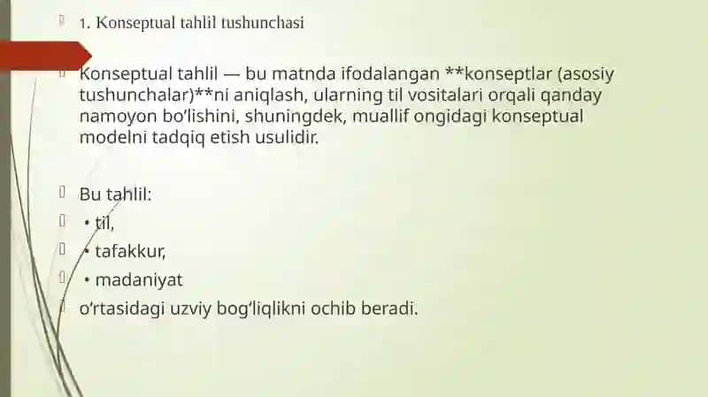 Matn lingvistikasida konseptual tahlil 2