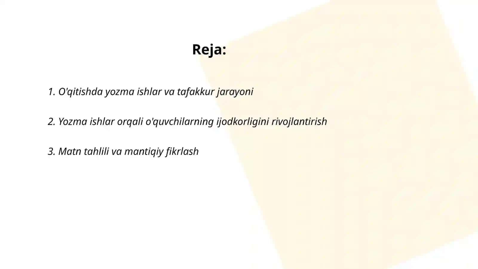 O'qitishda yozma ishlar va tafakkur jarayoni 2