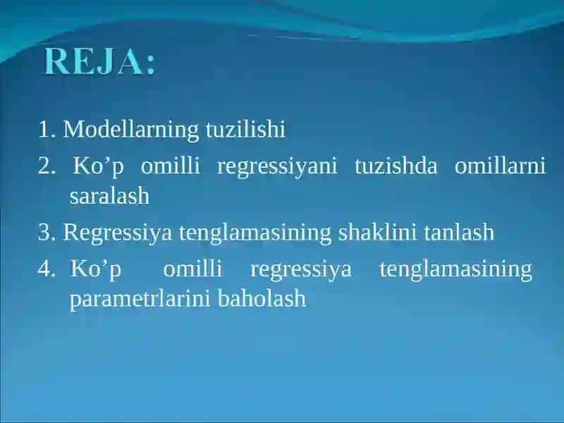 Ko‘p omilliregressiya 2