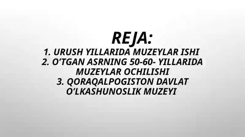 XX-asrning 50-90- yillarida Muzey ishidagio’zgarishlar 2