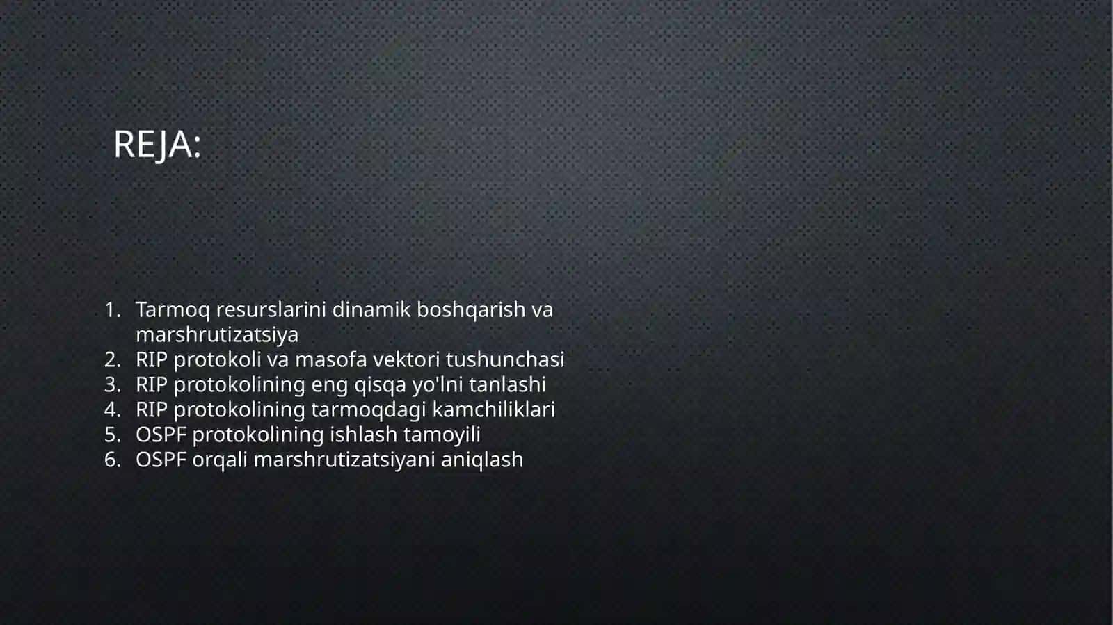 Tarmoq resurslarini boshqarish 2
