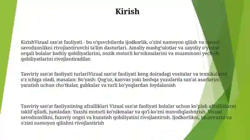 Tasviriy Faoliyat Mashg'Ulotlarini Tashkil Etish 2