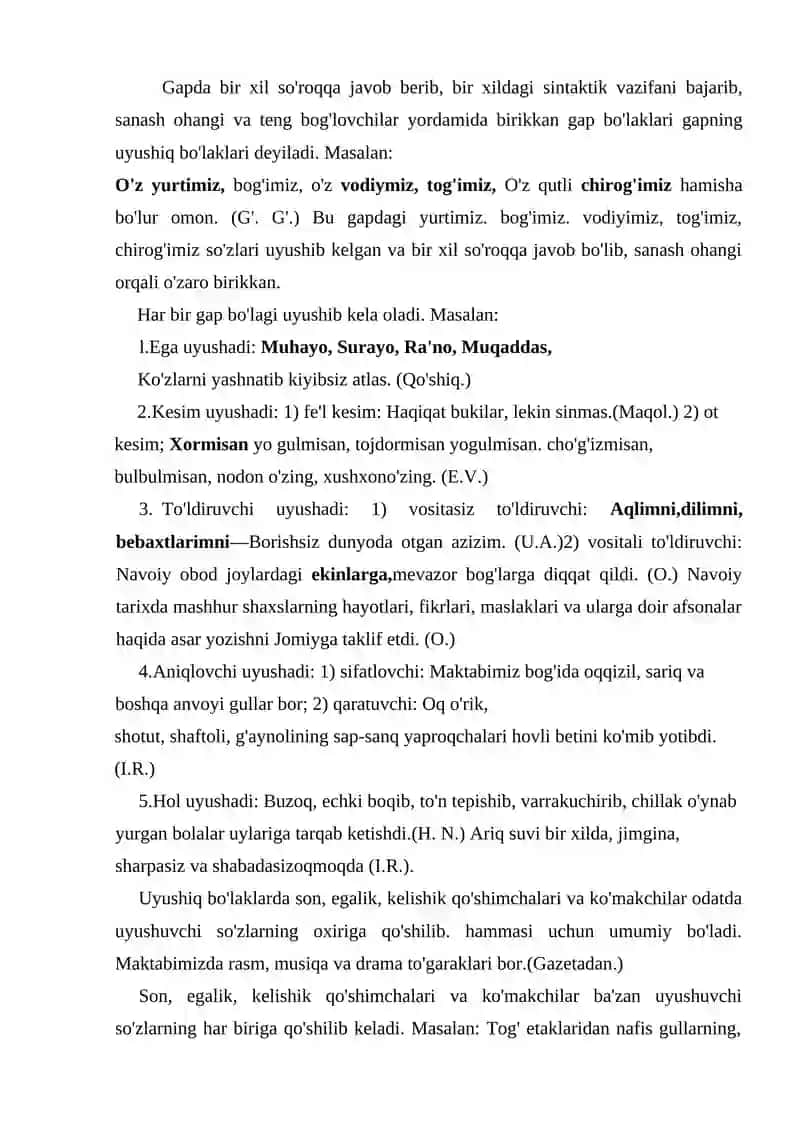 Gapning uyushiq bo'laklari 2