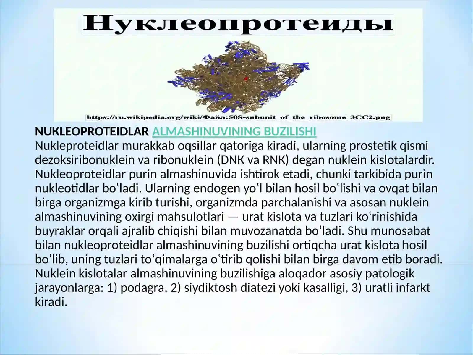 Tosh kasalliklarining kimyoviy asoslari 2