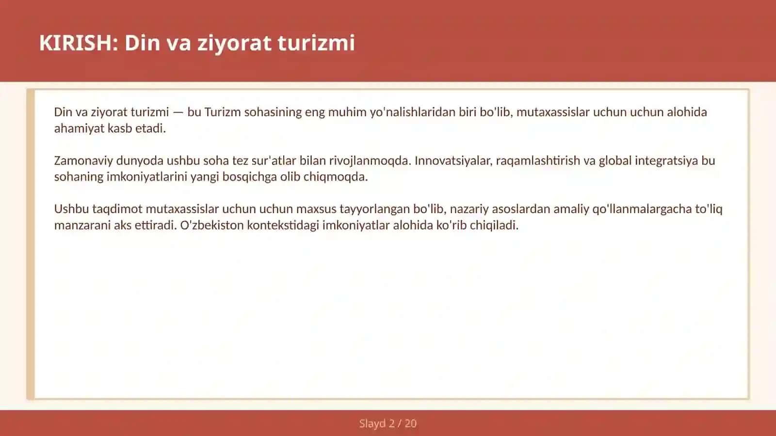 DIN VA ZIYORAT TURIZMI 2