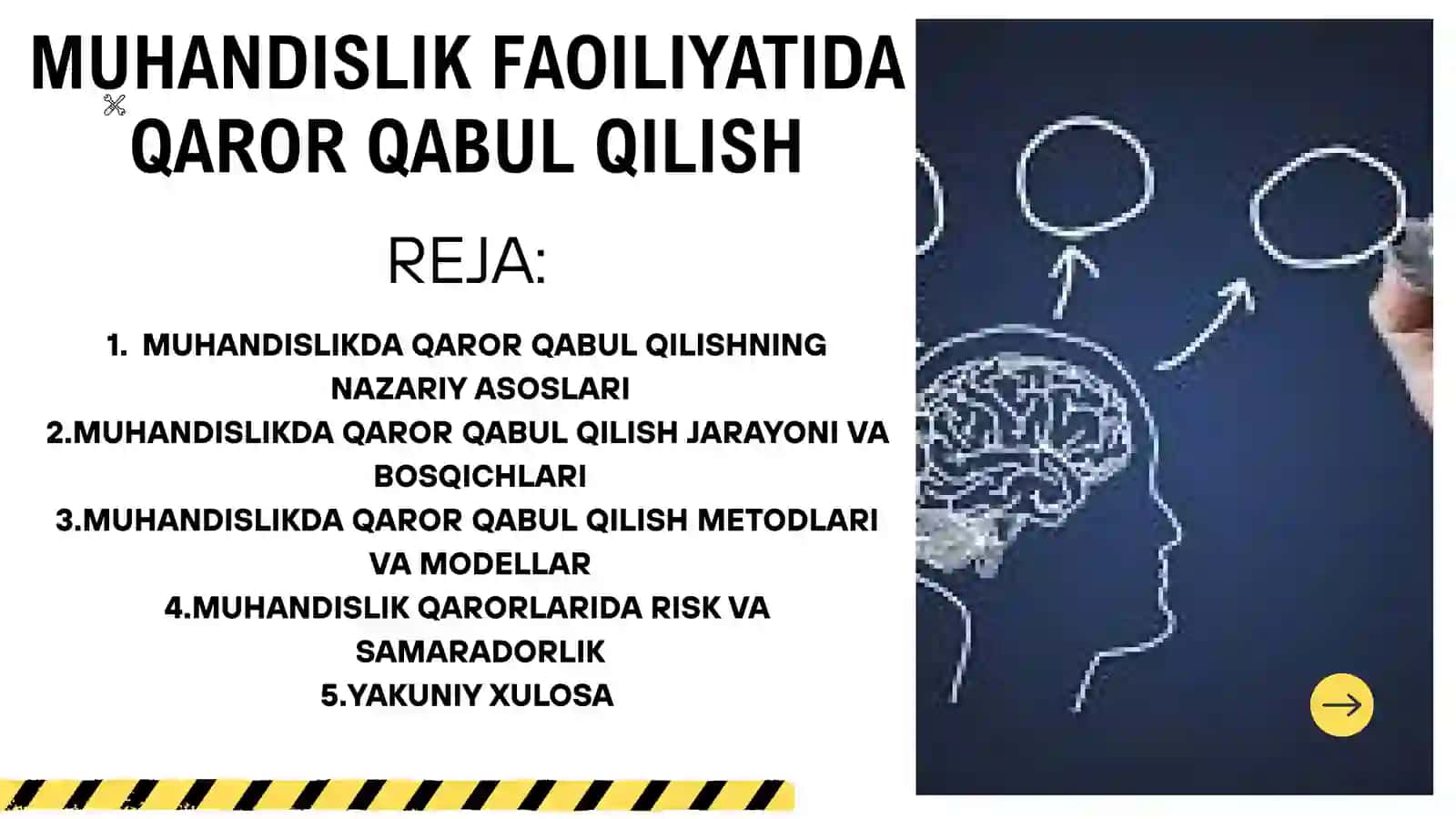 MUHANDISLIK FAOLIYATIDA QAROR QABUL QILISH 2