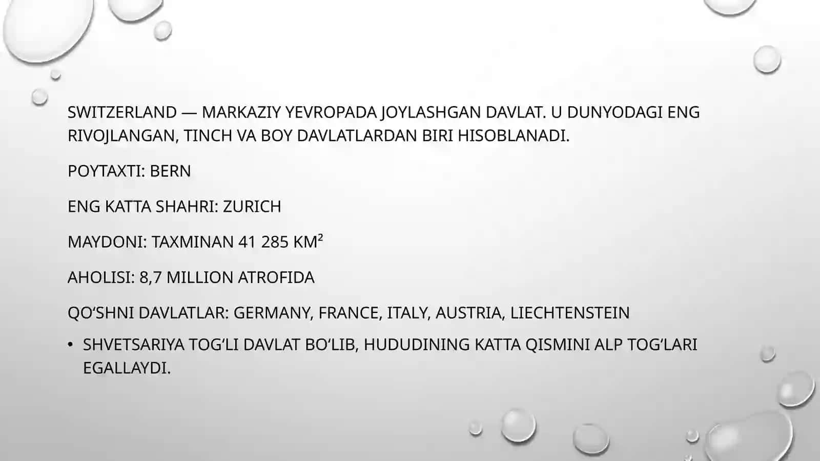 Shvetsariya– yerdagijannatmi? 2