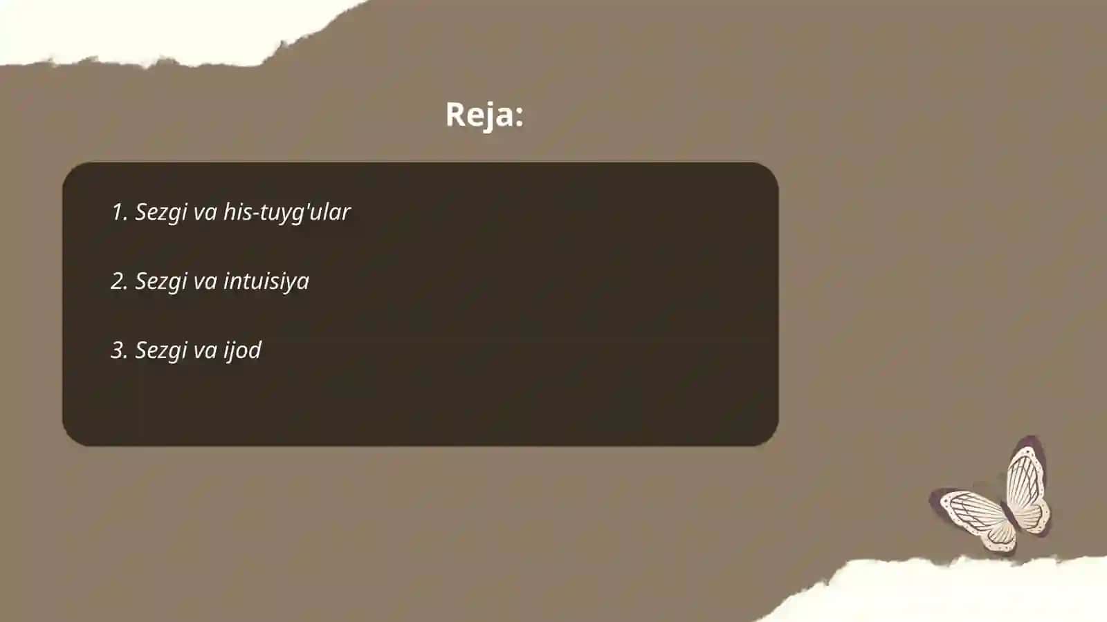 Sezgi va his-tuyg'ular 2