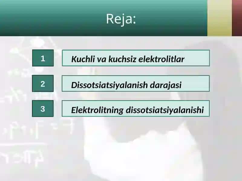 Elektrolitlar va ularning xossalari 2