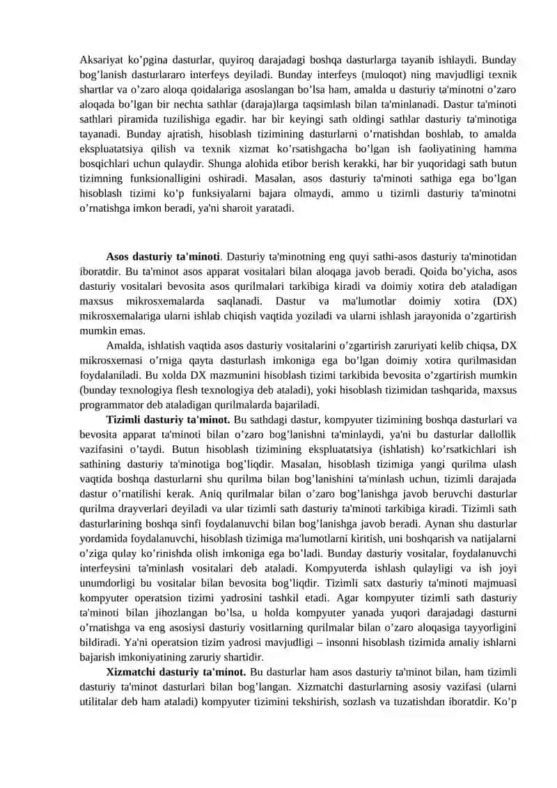 Zamonaviy kompyuterlarning dasturiy ta’minoti 2