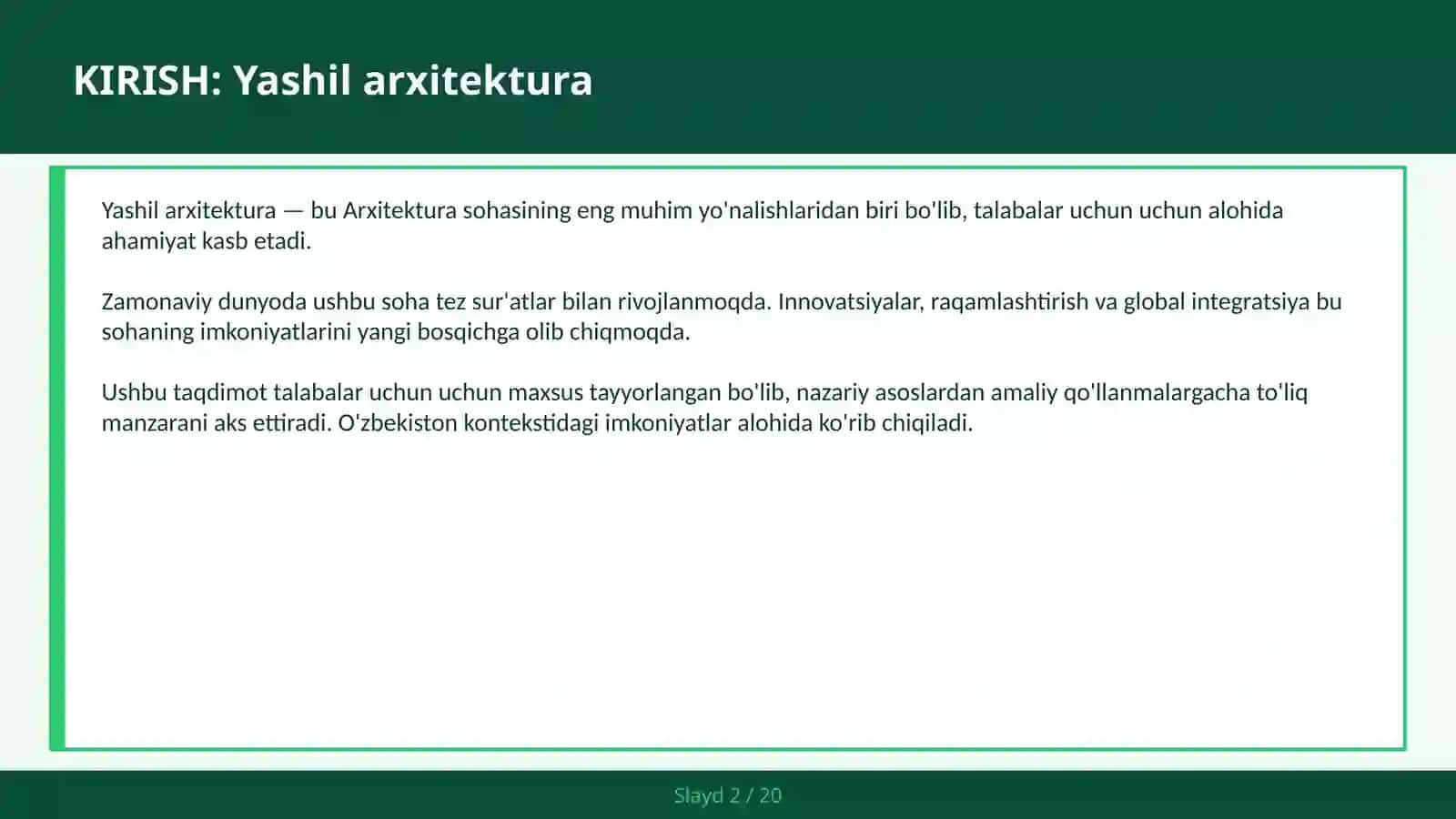 Yashil arxitektura 2