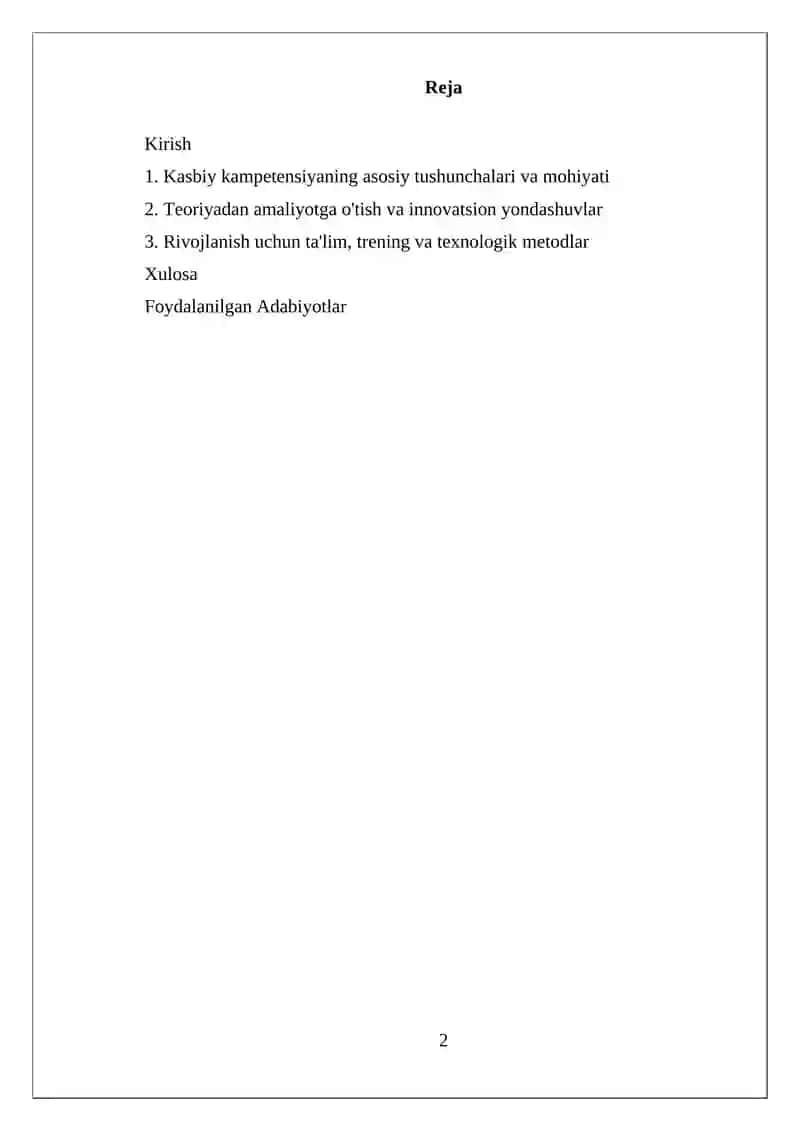Kasbiy kampetensiya va uni rivojantirish yo'llari 2
