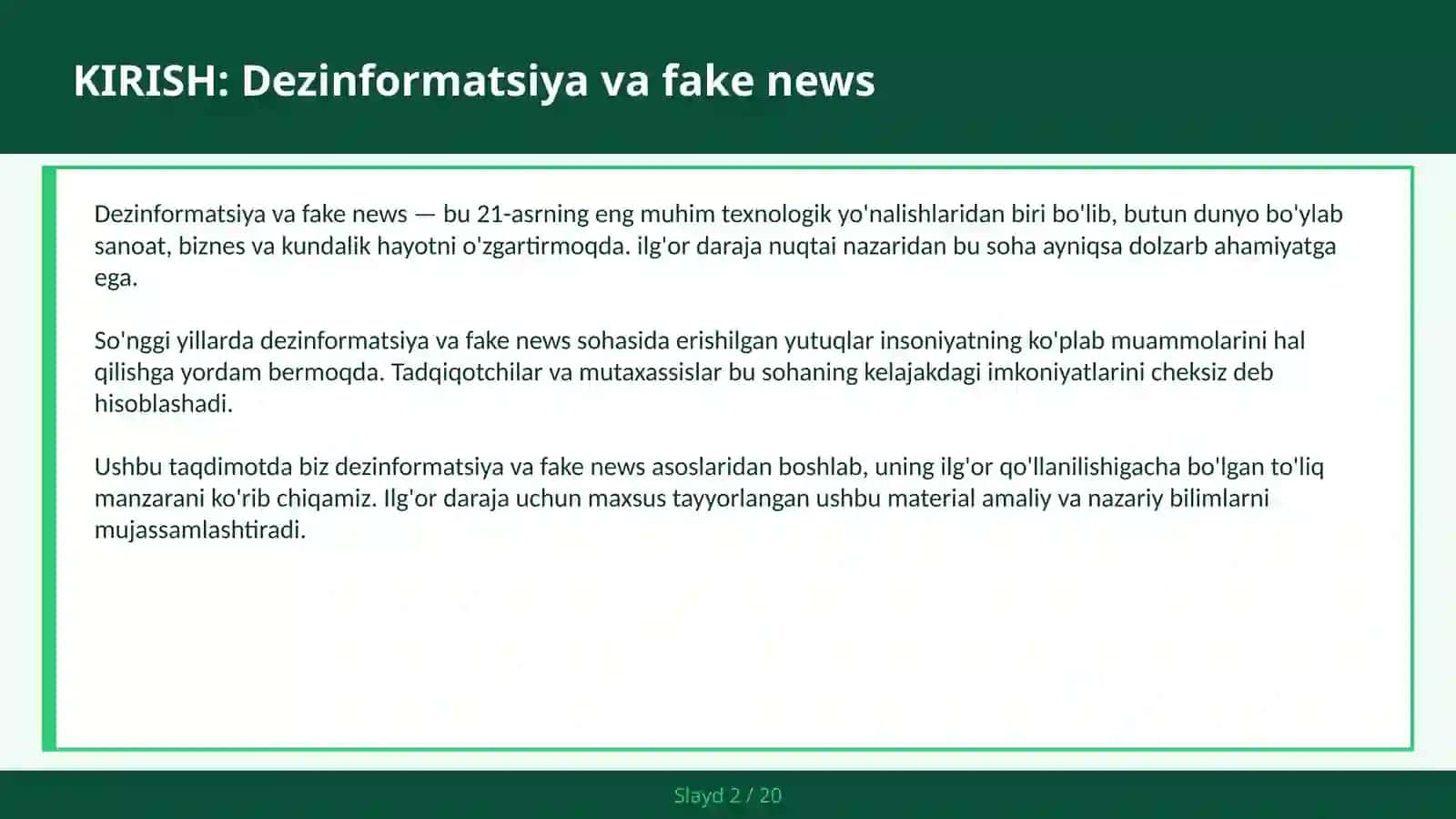 Dezinformatsiya va fake news 2