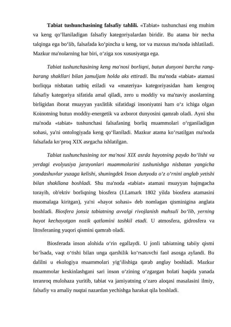 Tabiat shunoslikning falsafa konsefsiyalari 2