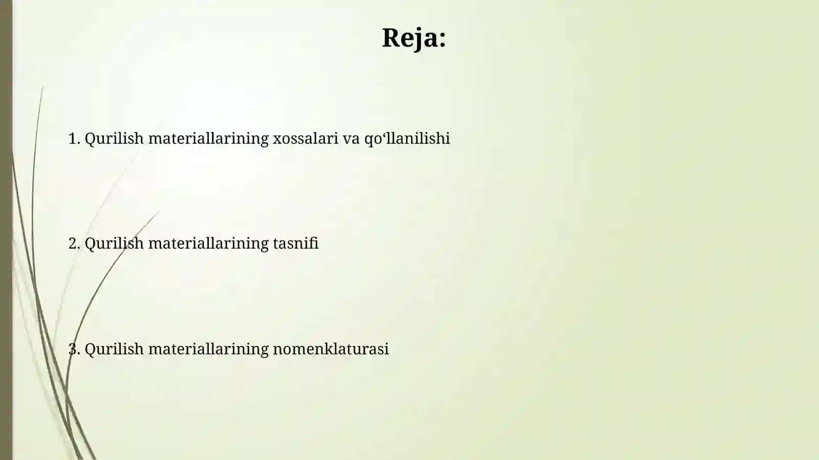 Qurilish materiallarining tasnifi 2