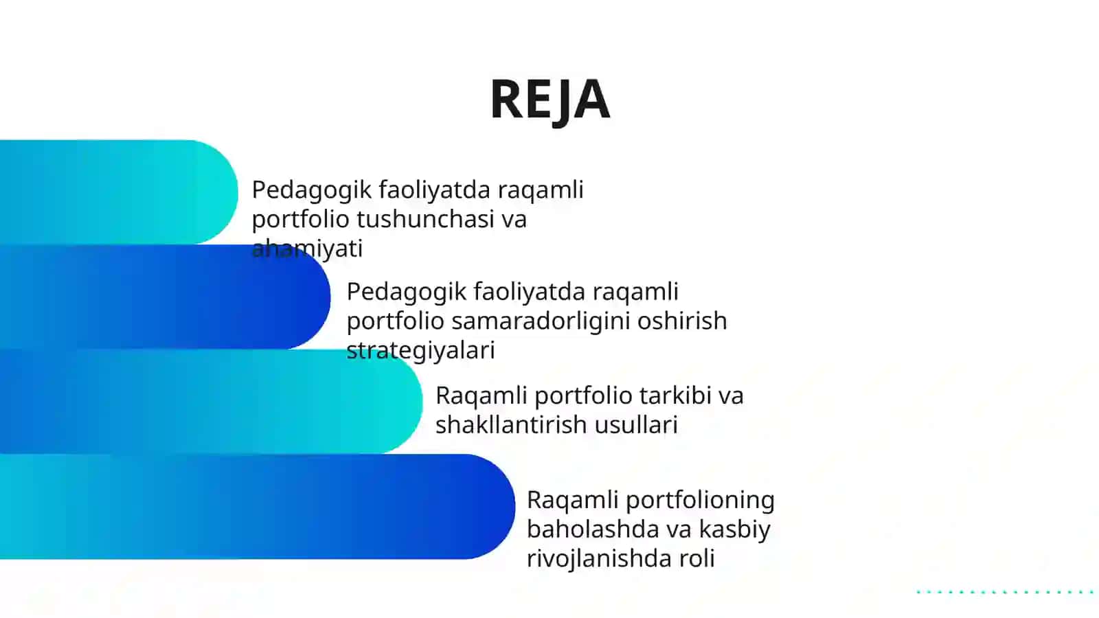 PEDAGOGIK FAOLIYATDA RAQAMLI PORTFOLIONI (E-PORTFOLIO) SHAKLLANTIRISH 2