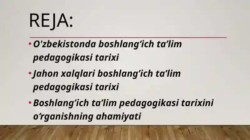 Boshlang‘ich ta’lim pedagogikasi TARIXI 2