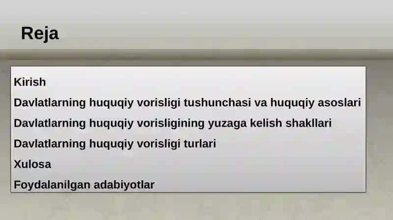 Huquqiy vorislik tushunchasi 2