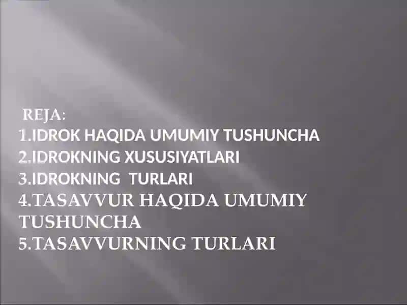 IDROK VA TASAVVUR TUSHUNCHALARI 2