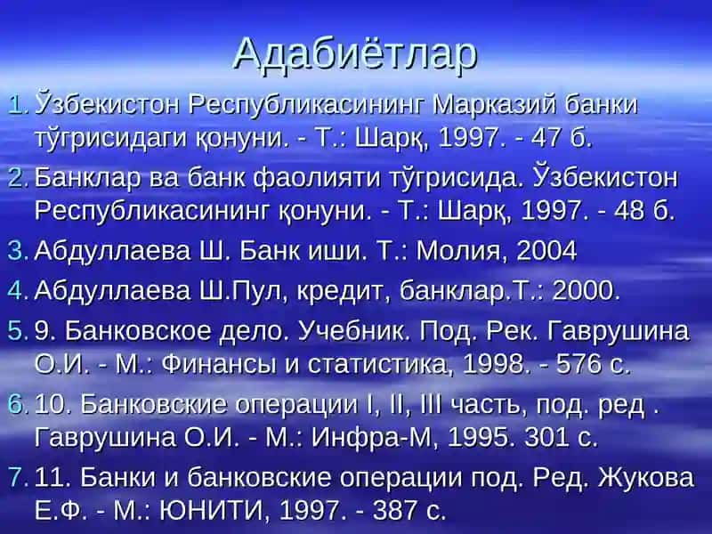 Oʻzbekistonda bank tizimi shaklanishi 2