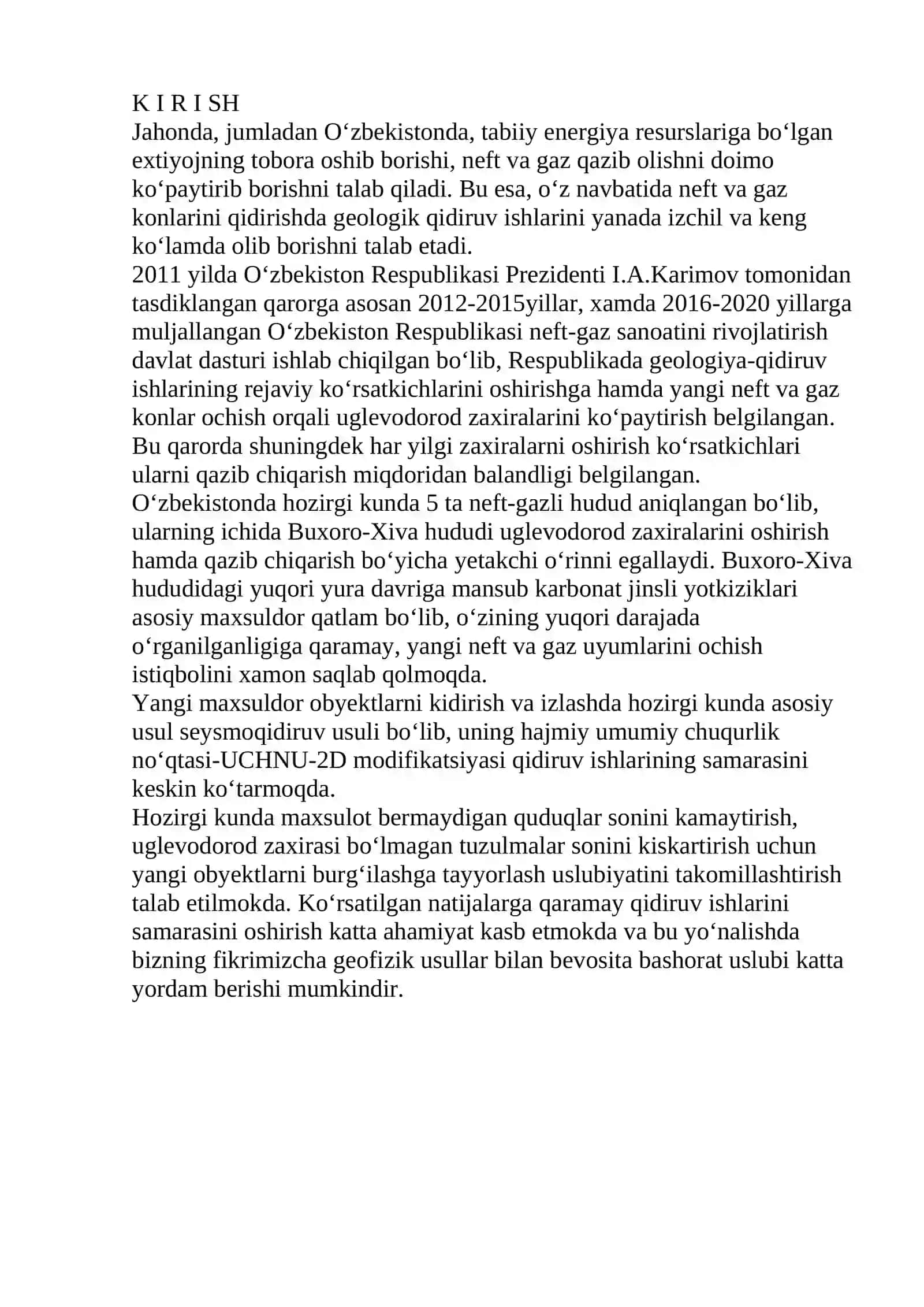 Neft va gaz qidiruv ishlarida maydonning seysmografik va geofizik xususiatlarini inobatga olgan holda amalga oshirish 2