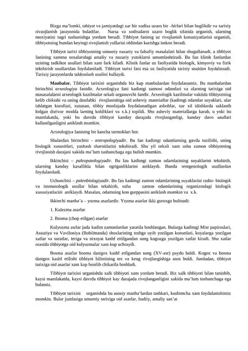 Tibbiyot Tarixi va Tibbiyot Amaliyoti 2
