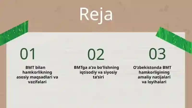 O‘zbekiston respublikasini BMT bilan hamkorligi 2