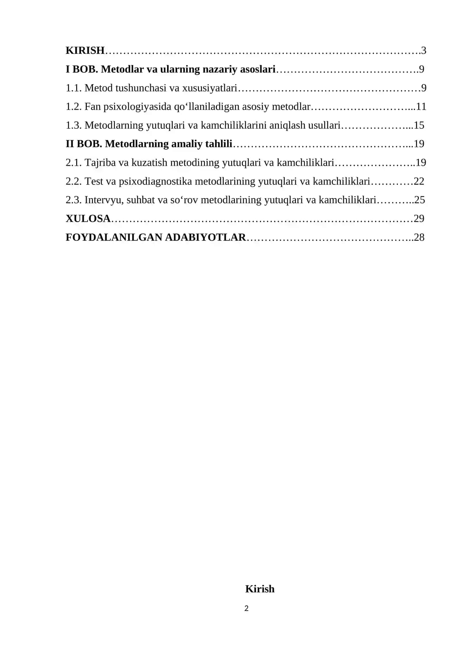 Metodlarning yutuqlari va kamchiliklari 2