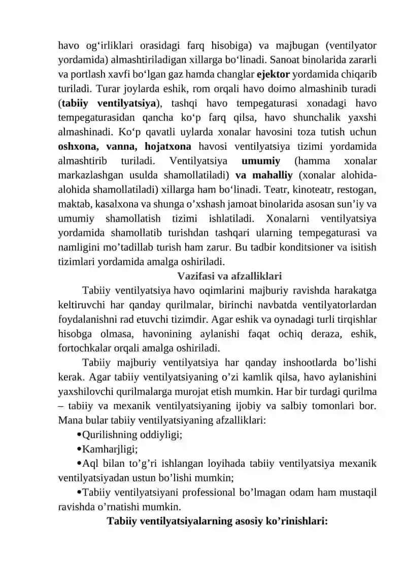 Ventilyatsiya tizimlari 2