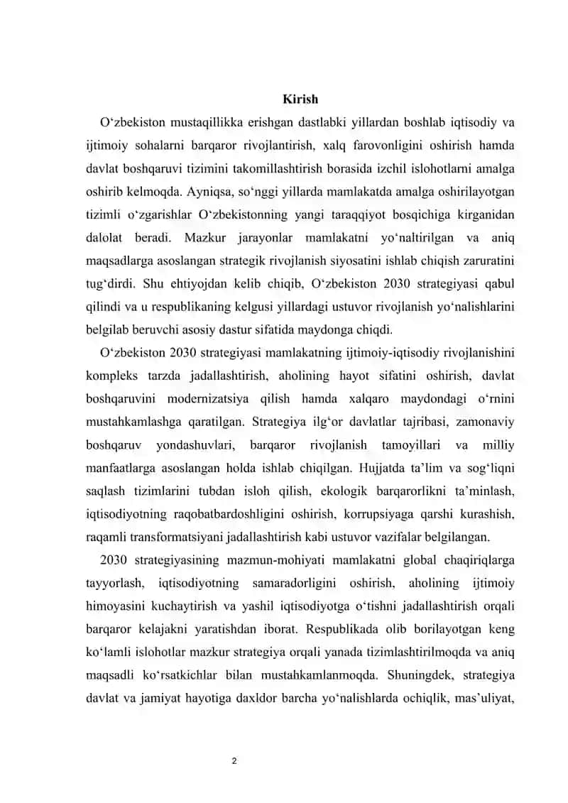 Oʻzbekiston 2030 strategiyasining mazmun-mohiyati 2