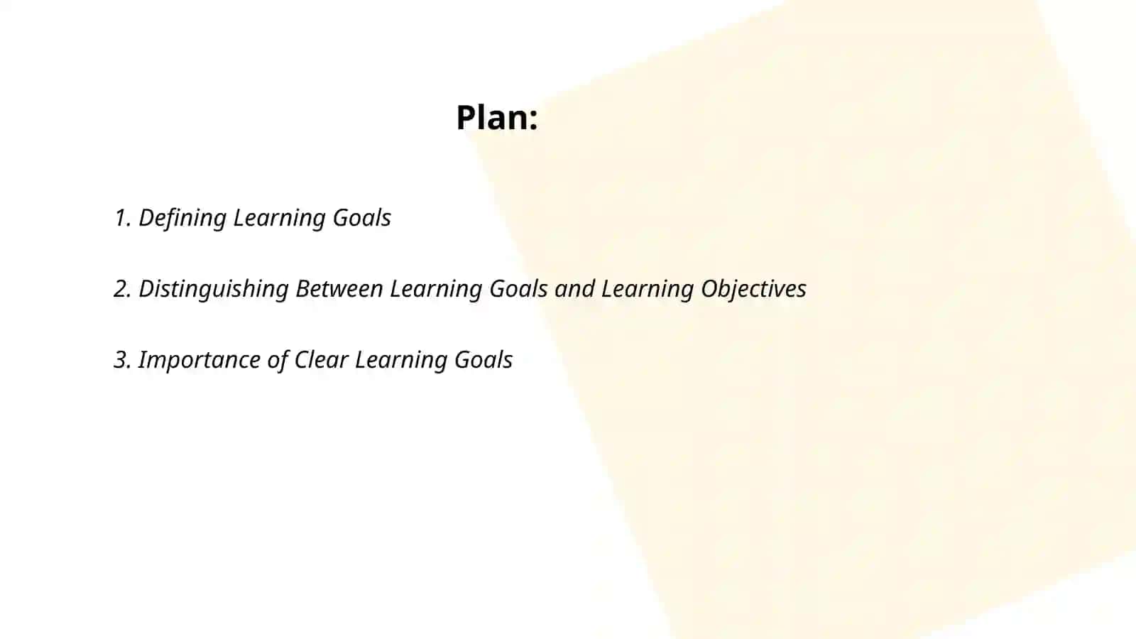 Learning goals, intentions and success criteria 2