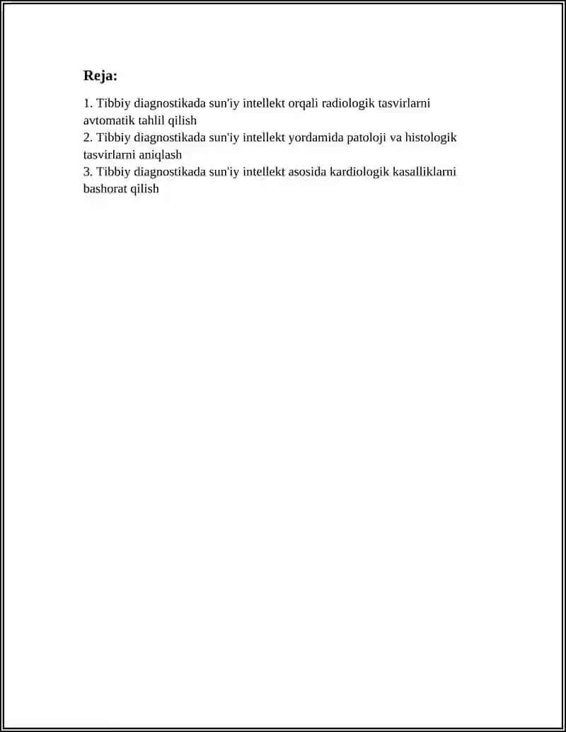 TIBBIY DIAGNOSTIKADA SUN'IY INTELEKTDAN FOYDALANISH 2