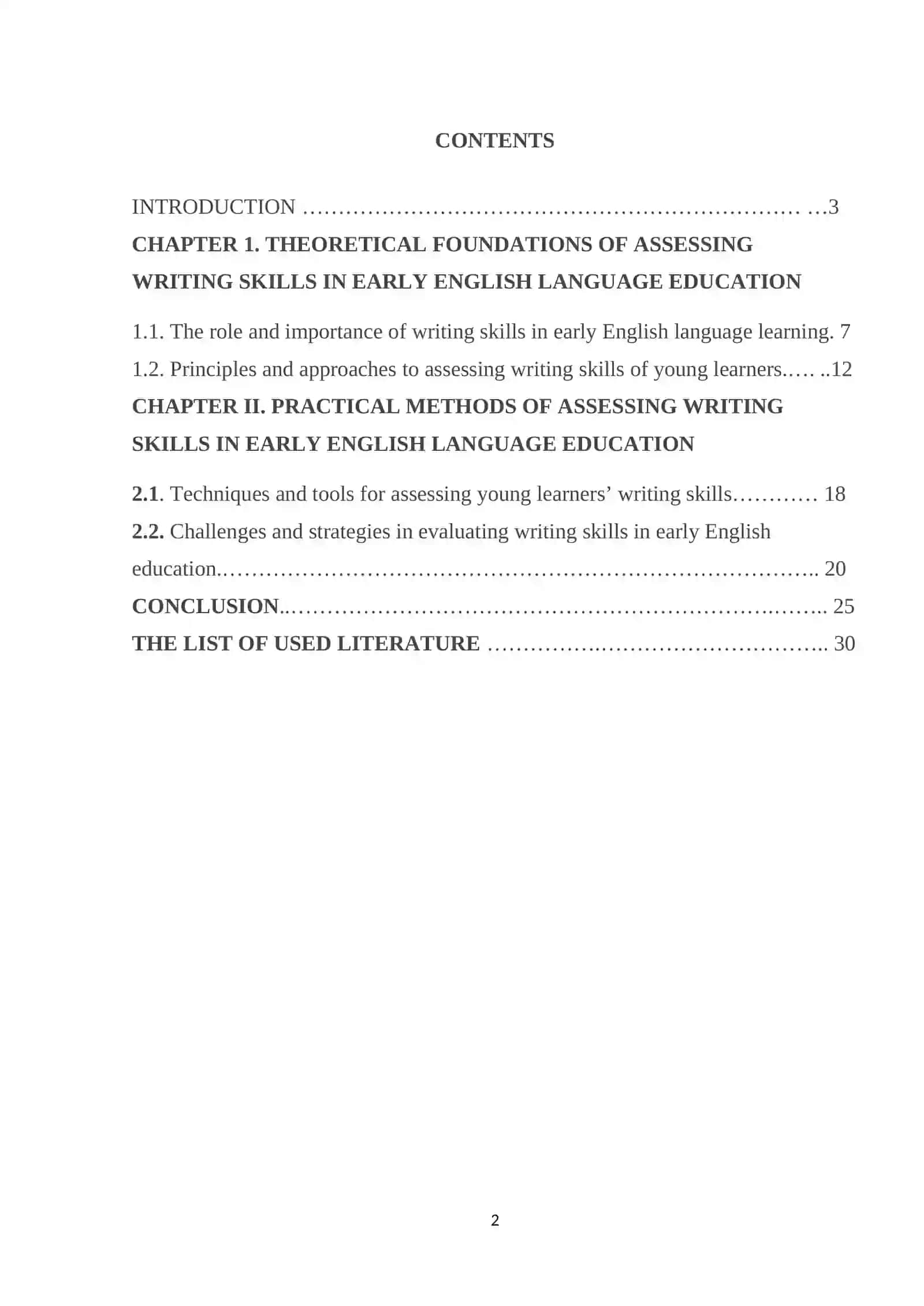 ASSESSING WRITING SKILLS IN EARLY ENGLISH LANGUAGE EDUCATION 2