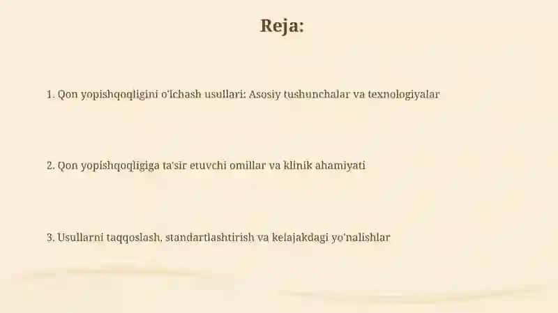 Qon qovushqoqligini aniqlash usullari 2