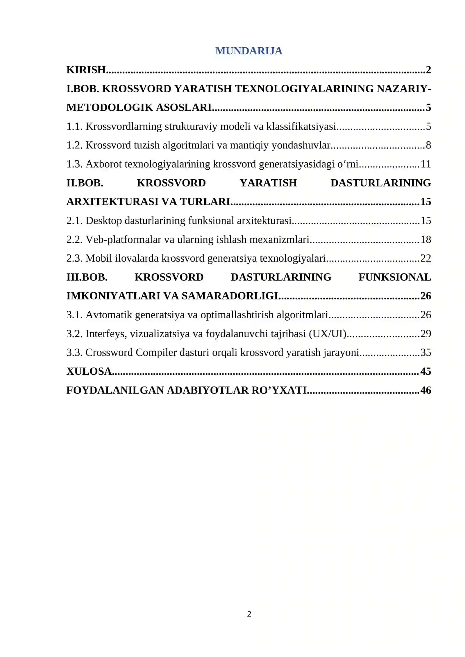 Krossvordlarni yaratuvchi dasturlar va ularning imkoniyatlari 2
