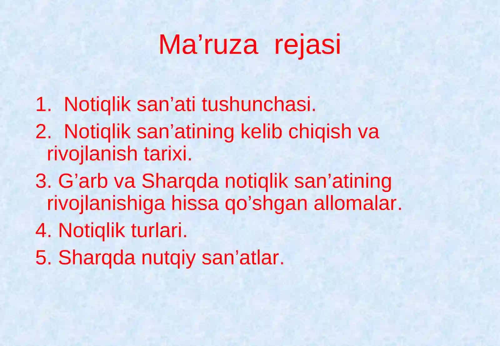 Notiqliksan’ati tarixi. G’arb va Sharq notiqligi 2