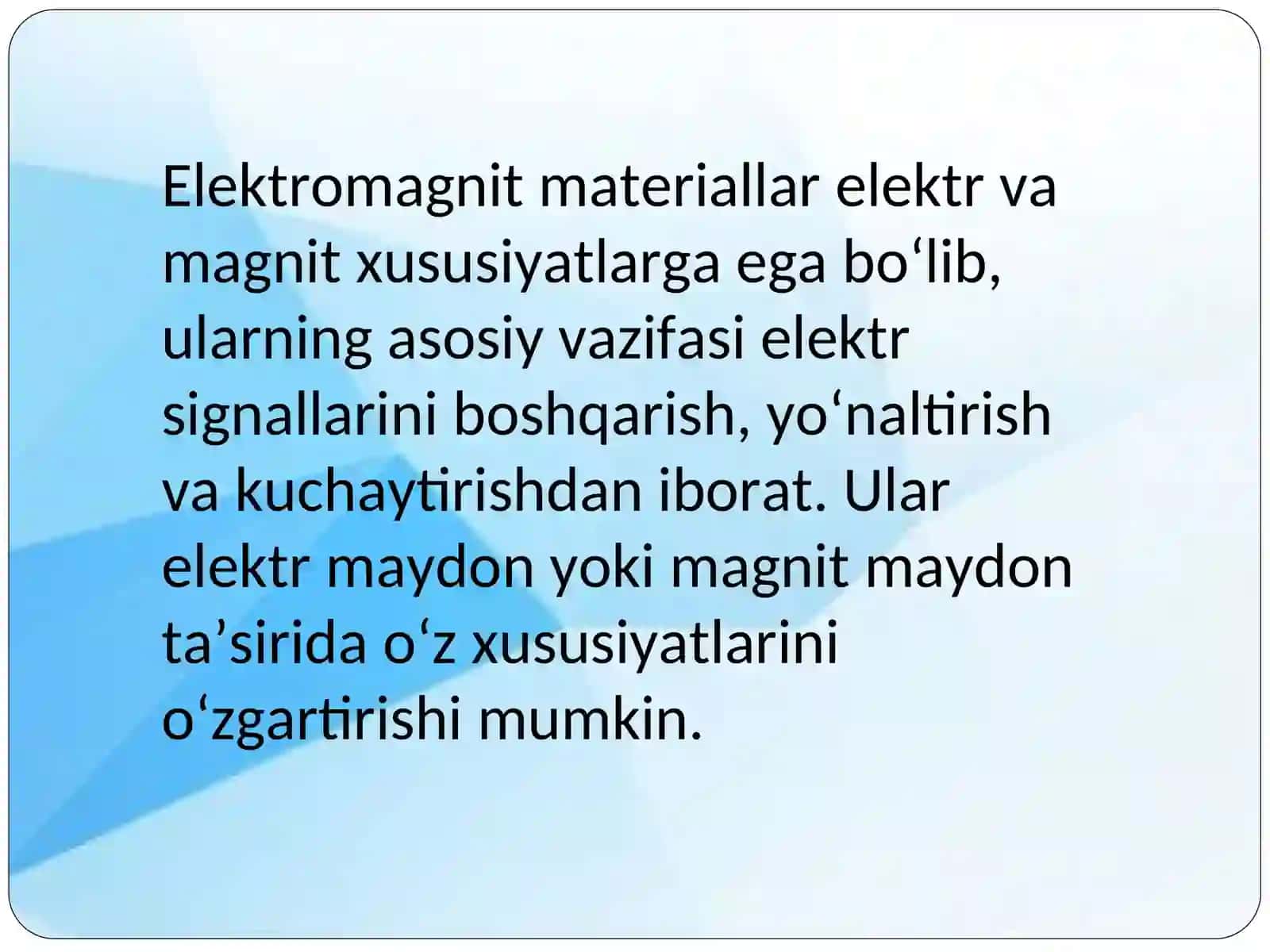 Elektromagnit materiallar 2