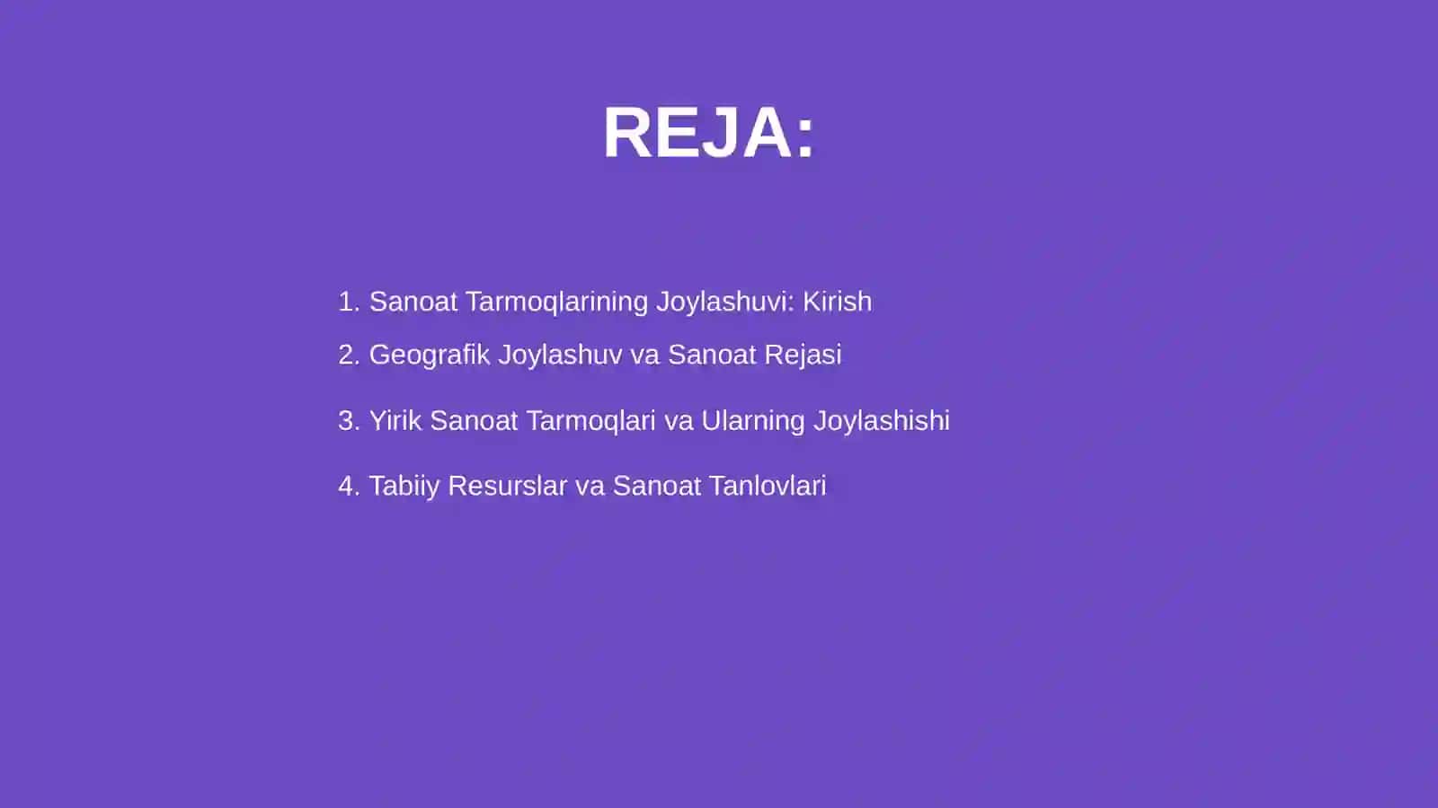 Geografiyadan: sanoat tarmoqlarini joylashtirish 2