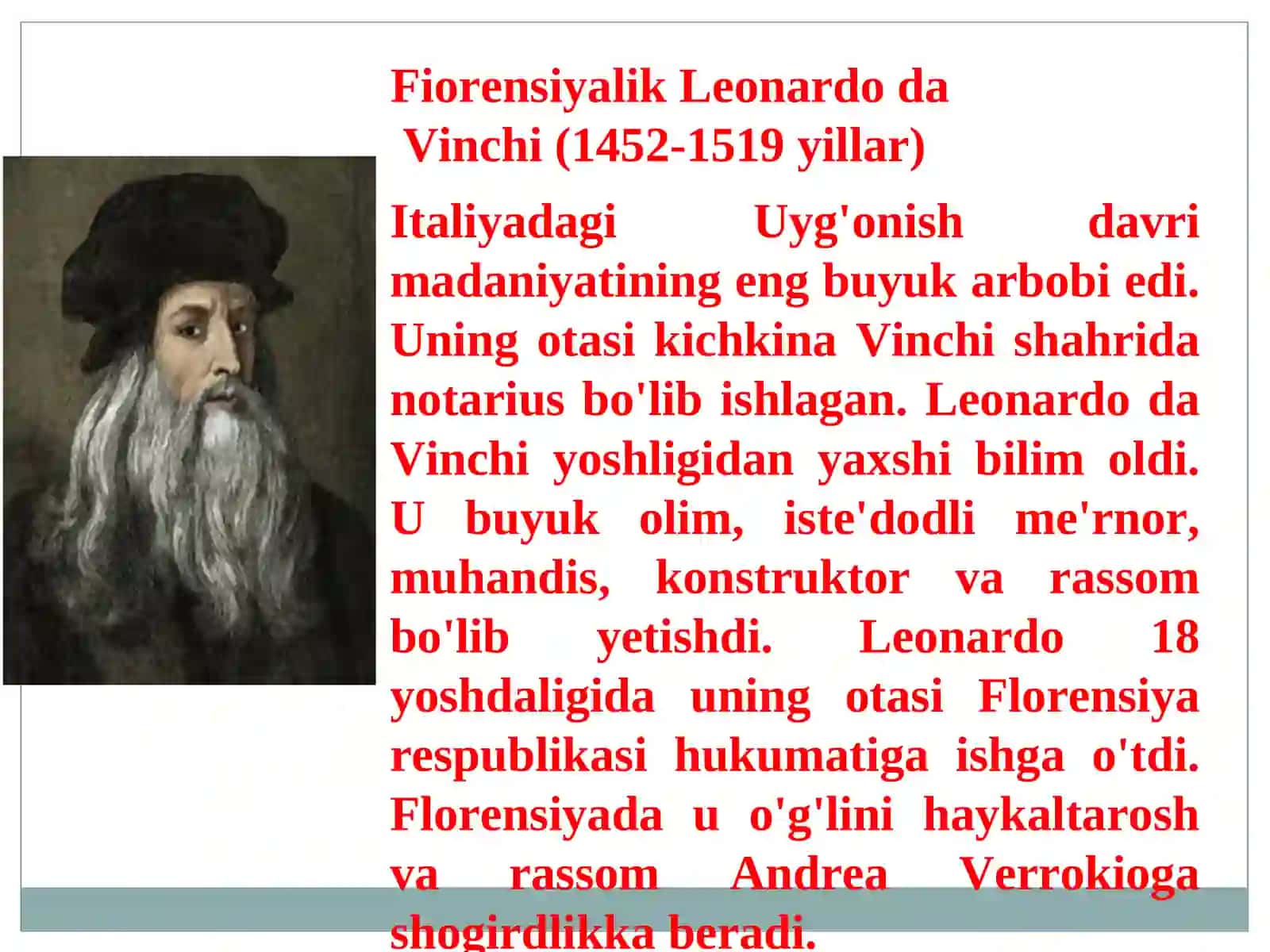 LEONARDO DA VINCHI taqdimot 2