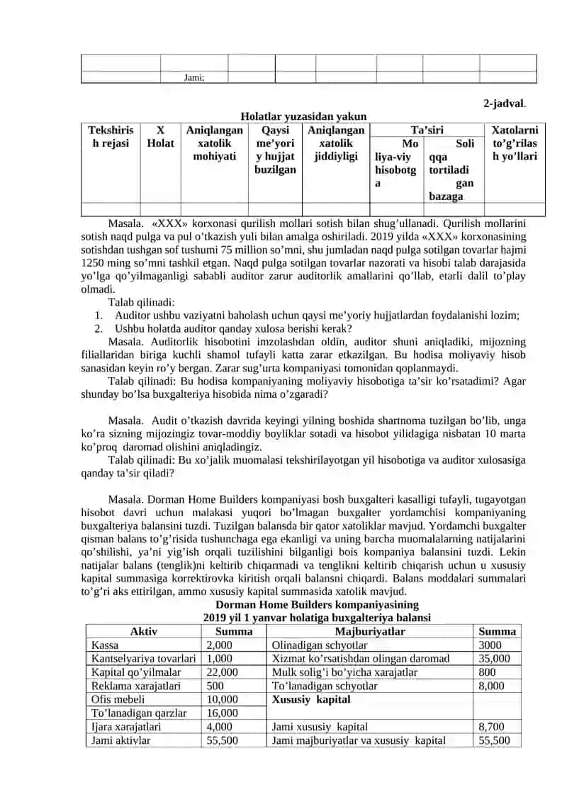 Auditorlik xulosasi 2