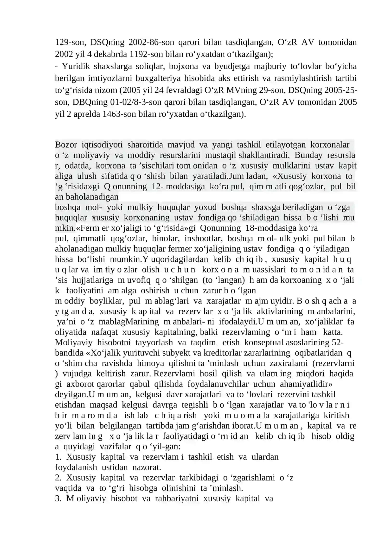 Buxgalteriyada xususiy kapital hisobini tashkil etish va uning vazifalari 2
