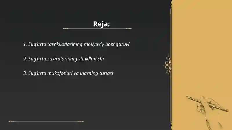Sug‘urta tashkilotlarining iqtisodiy-moliyaviy faoliyati 2