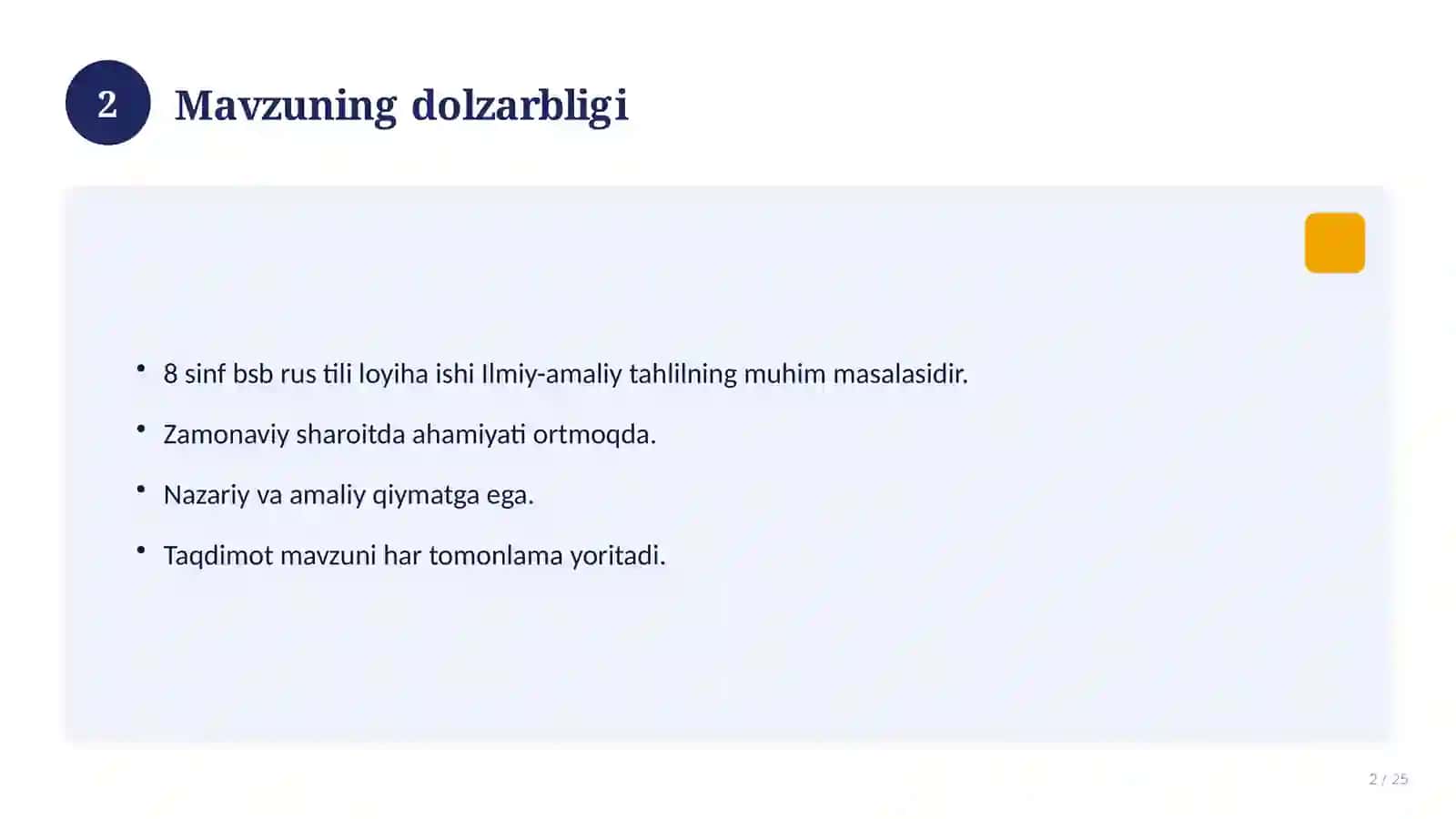 8 sinf bsb rus tili loyiha ishi 2