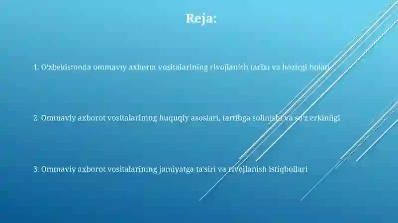 O'zbekistonda Ommaviy Axborot Vositalarining Rivojlanishi 2