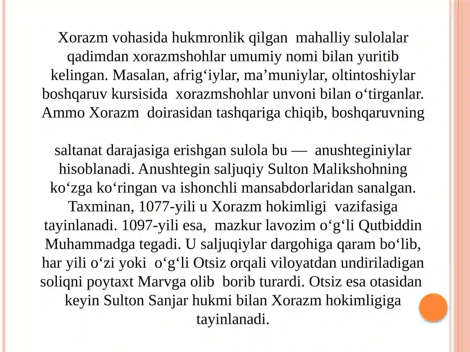 Xorazmshohlar davlati va uning yuksalishi 2