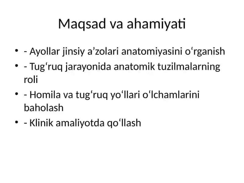 Ayollar jinsiy a’zolari klinik anatomiyasi 2
